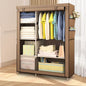 HioHa Portable Closet, Wardrobe Closet Storage with Thickened Steel Pipe, Clothes Storage Organizer with Waterproof Cover for Bedroom, 67x41x18 Inch(Coffee)