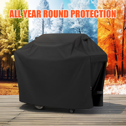 LCGOD Grill Cover, Heavy Duty BBQ Gas Grill Cover with Adjustable Straps, 52 inch All Weather Protection for Weber BBO, Char Broil, Gas Grill