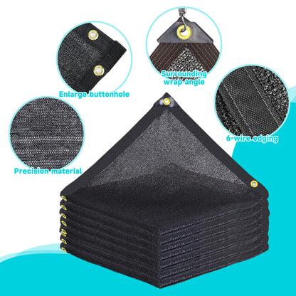 Lcogd 10x6ft 85% Black Sun Shade Cloth with Rustproof Brass Grommets - UV Block Mesh for Garden, Greenhouse, Patio, Pergola & Plant Cover