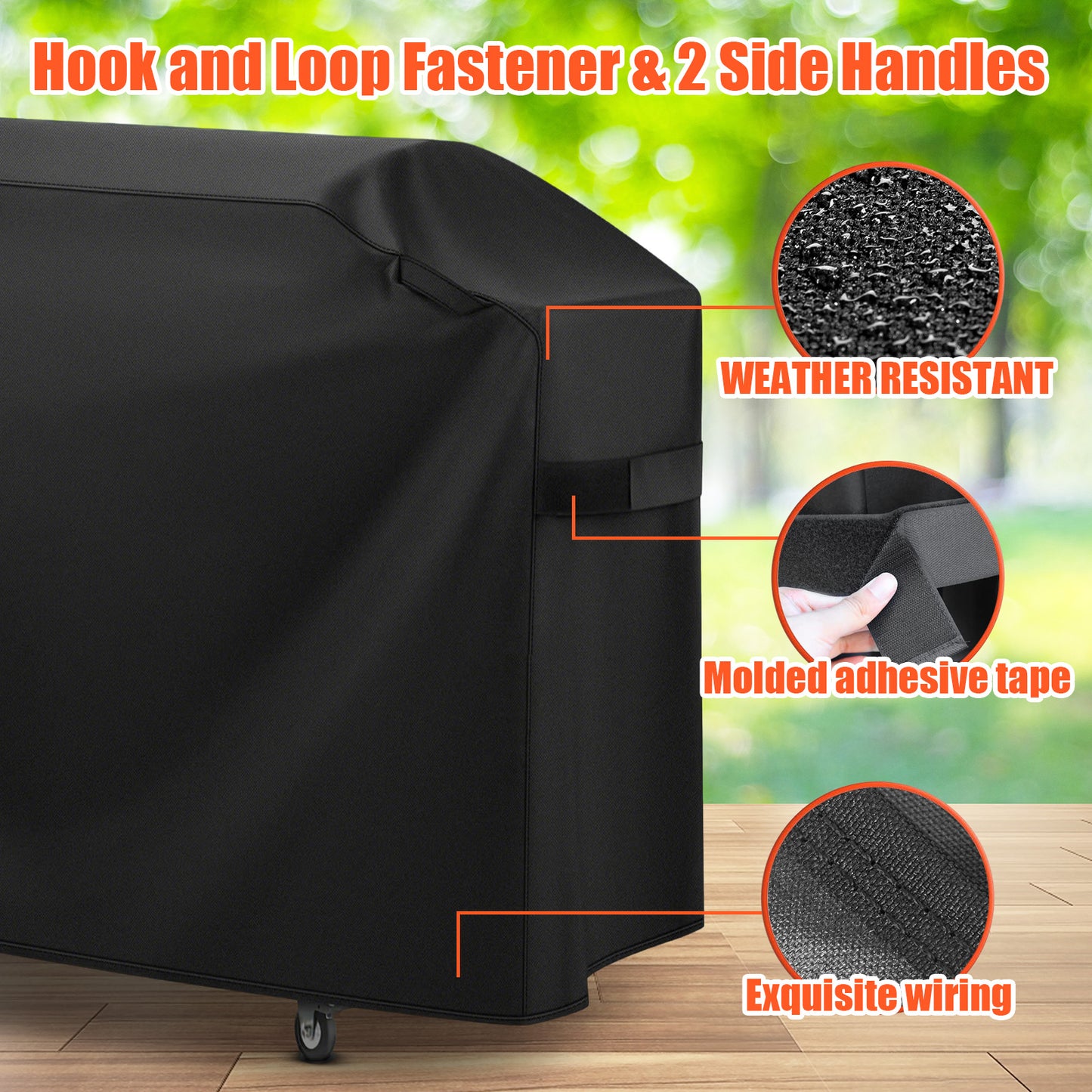LCGOD Grill Cover, Duty BBQ Gas Grill Cover with Adjustable Straps, 60 inch All Weather Protection for Weber BBO, Char Broil, Gas Grill
