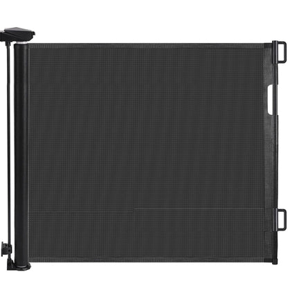 HioHa 59 Inch Retractable Gate, Hardware-Mounted Mesh Safety Gate for Stairs & Doorways, Black