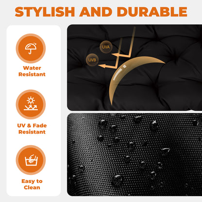 LCGOD Patio Swing Cushions, for Outdoor Bench , Waterproof & Fade-Resistant 60x20x3 in Black