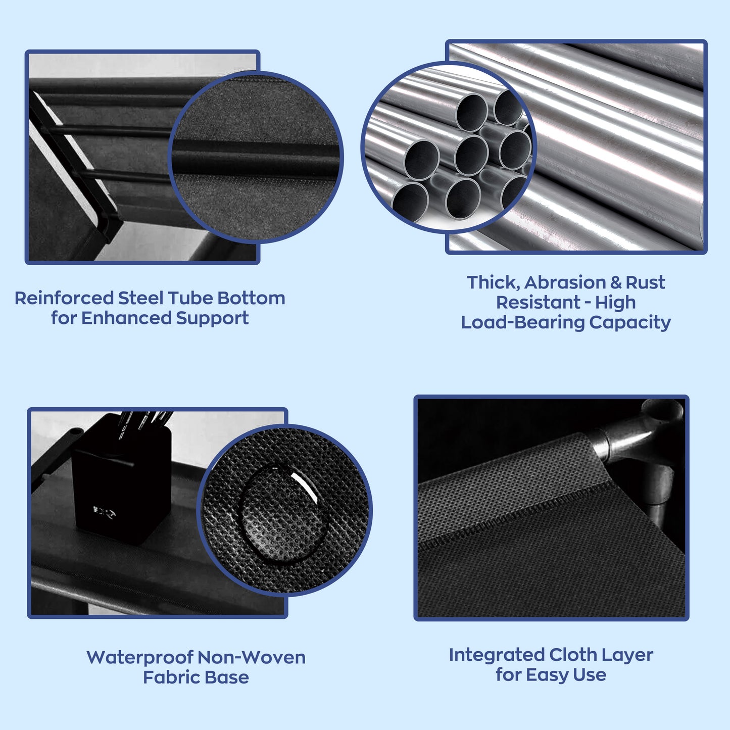 HioHa 8-Cube Storage Organizer, Portable Folding Bookshelf with Adjustable Shelves , Space Saving Unit for Home Office Closet ,Black