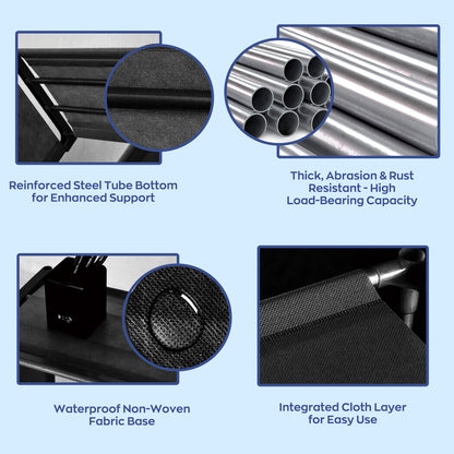 HioHa 8-Cube Storage Organizer, Portable Folding Bookshelf with Adjustable Shelves , Space Saving Unit for Home Office Closet ,Black