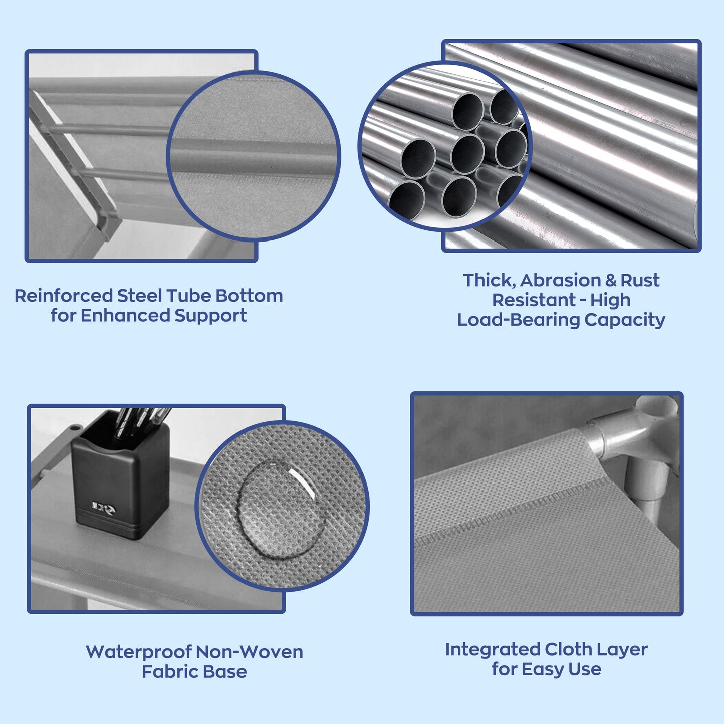 HioHa 8-Cube Storage Organizer, Portable Folding Bookshelf with Adjustable Shelves , Space Saving Unit for Home Office Closet , Grey