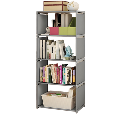 HioHa 5 Shelf Bookcase, 53 Inch Tall Open Industrial Standing Bookshelf Large Storage for Home Office, Living Room, Bed Room, Grey