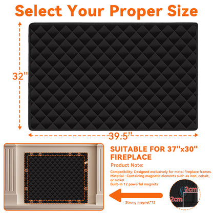 HioHa Magnetic Fireplace Indoor Fireplace Covers Keep Drafts Out Stops Heat Loss Fireplace Strong Magnet for Iron Fireplace Frame Fireplace Screen 39.5x32