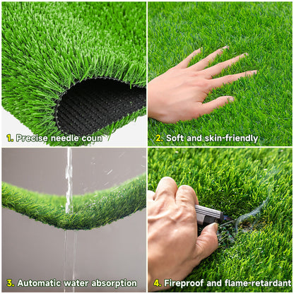 Lcgod 6 Packs Artificial Grass Square Mat 12x12 Inch Fake Grass Turf Patch with Drainage Holes Synthetic Grass Tiles for Indoor Outdoor Patio Garden Balcony DIY Decor