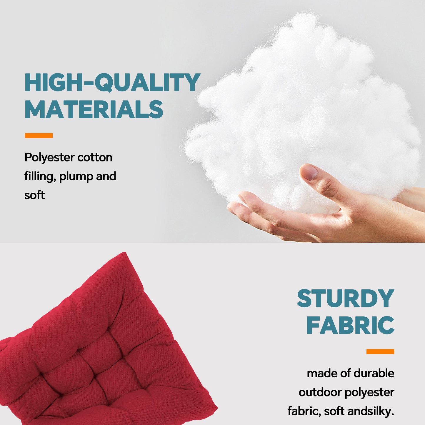 HioHa Rocking Chair Cushion, 49x19x3 inch Lounge Chaise Chair Cushion with Ties, Thickened Recliner Cushion Double-Sided Foldable(Reddish Brown)
