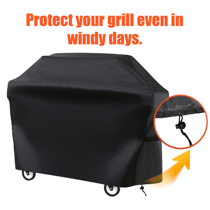 LCGOD Grill Cover, Heavy Duty BBQ Gas Grill Cover with Adjustable Straps, 60 inch All Weather Protection for Weber BBO, Char Broil, Gas Grill