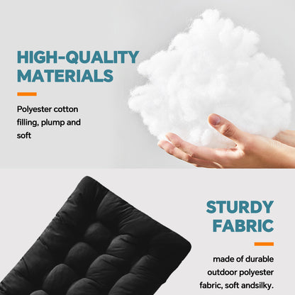 HioHa Lounge Chaise Chair Cushion,High Back Cushion Rocking Chair Padded Sofa Mat with Pillow 67x20x3.15 Inch