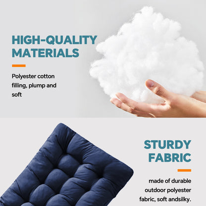 HioHa Chaise Lounge Cushion, 67x20x3 inch Rocking Chair Cushion with Ties and Top Cover, Patio Swing Bench Cushion Sofa Mat for Outdoor Indoor Furniture(Blue)