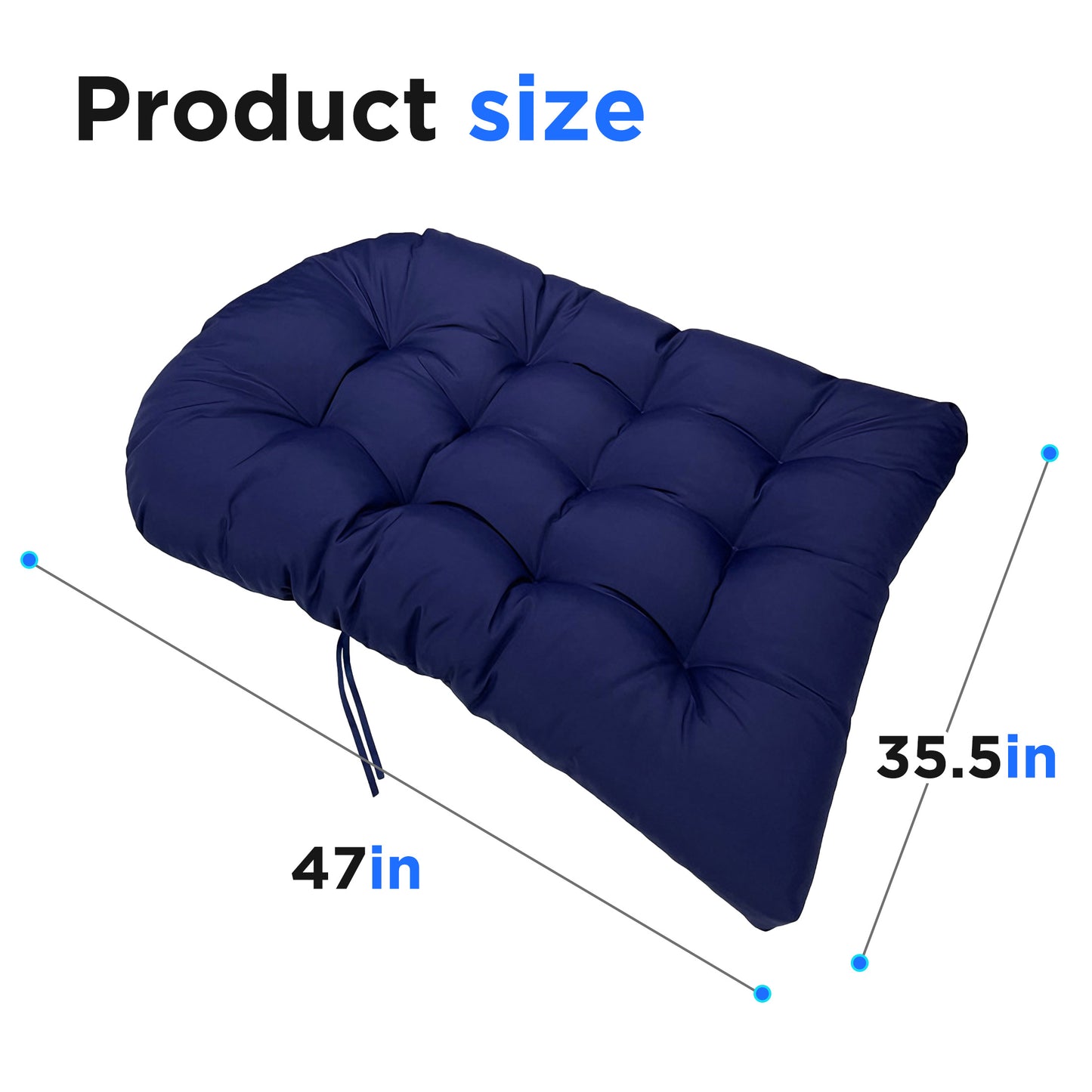 LCGOD 4" Thick Egg Chair Cushion, PP Cotton Filling, Removable Waterproof Cover, Non-Slip for Hanging Swing, Patio Garden & Indoor Lounger