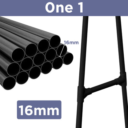 HioHa Portable Clothes Rack on Wheels with 2-Tier Shelves & Hooks - Stainless Steel Rolling Garment Rack for Clothing, Shoes, Laundry - Home, Office, Dorm Use (Black)