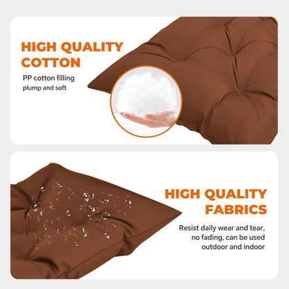 LCGOD Patio Swing Cushions, for Outdoor Bench , Waterproof & Fade-Resistant 60x20x3 in Coffee
