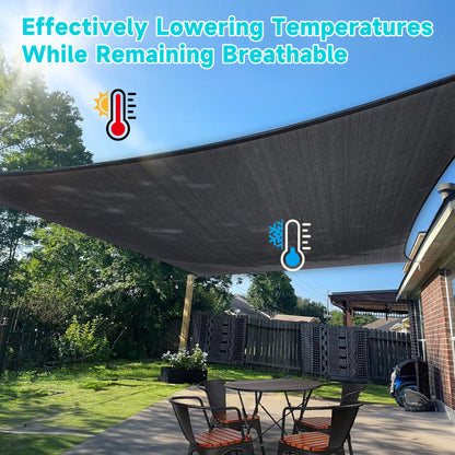 Lcogd 10x6ft 85% Black Sun Shade Cloth with Rustproof Brass Grommets - UV Block Mesh for Garden, Greenhouse, Patio, Pergola & Plant Cover