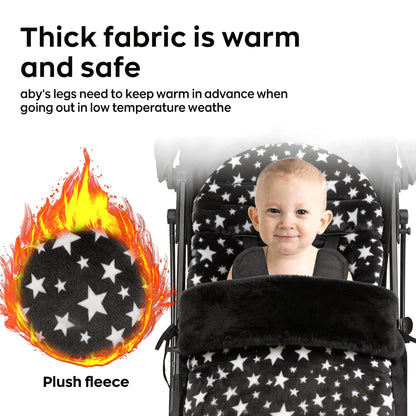 HioHa Universal Baby Stroller Footmuff, Winter Warm Pram Foot Sack with 5-Point Harness Opening, Windproof & Water-Resistant, Machine Washable Cozy Liner for Newborn to Toddler, Fits Most Strollers