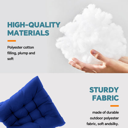 HioHa Rocking Chair Cushion, 49x19x3 inch Lounge Chaise Chair Cushion with Ties, Thickened Recliner Cushion Double-Sided Foldable(Blue)