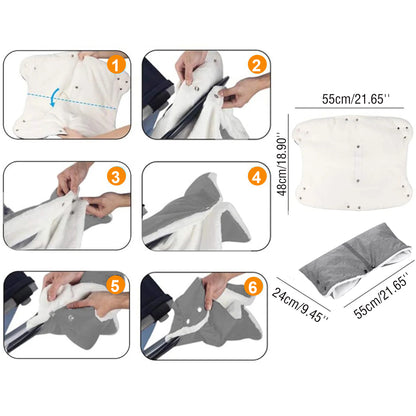 HioHa Stroller Hand Muff Warmer for Parents, Winter Pushchair Accessory Fits Most Buggies & Bike Trailers, Gray