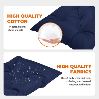 LCGOD Patio Swing Cushions, for Outdoor Bench , Waterproof & Fade Resistant 60x20x3 in Dark Blue