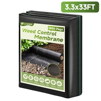 LCOGD 3.3x33FT High-Permeability Weed Barrier Fabric, Heavy Duty Landscape Fabric for Gardens, Lawns & Landscaping