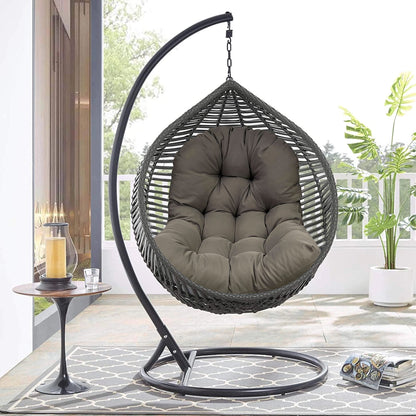LCGOD 4" Thick Egg Chair Cushion, PP Cotton Filling, Removable Waterproof Cover, Non-Slip for Hanging Swing, Patio Garden & Indoor Lounger