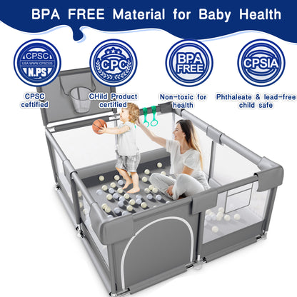 HioHa Baby Playpen, Portable Play Yard Baby Fences with Storage Bag for Infant Toddler(SWBP6)