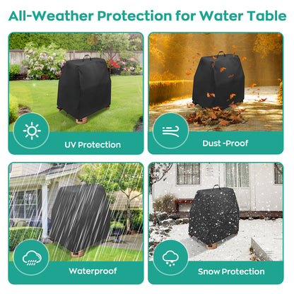 LCGOD Kids Water Table Cover, Heavy Duty Outdoor Play Table Cover, Waterproof Dustproof Anti-UV Patio Toys Cover, Fit Step2 Rain Showers Splash Pond Water Table, Cover Only