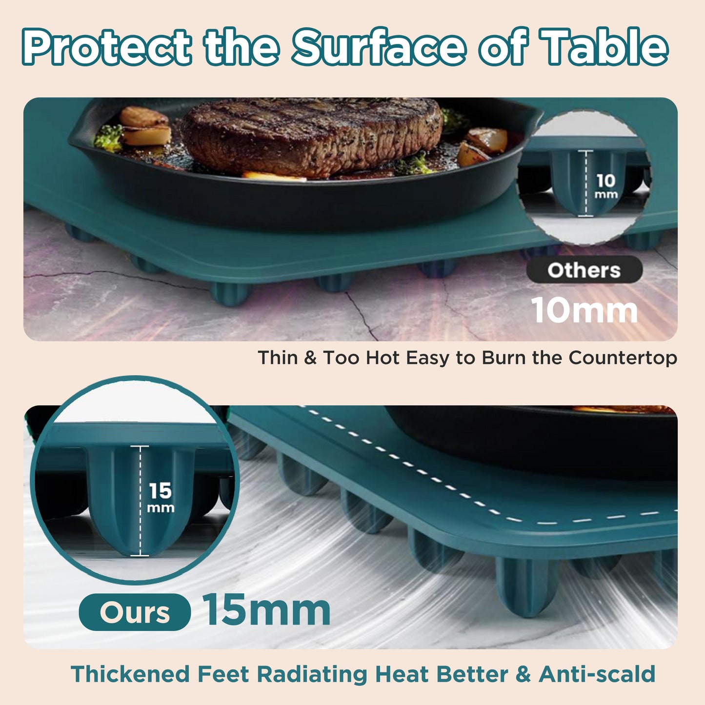 HioHa Food Warmer Electric, Fast & Even Heating Mat with 6-Temp Settings, Timer, Auto Shut-Off, Portable Hot Plate for Desktop Safety