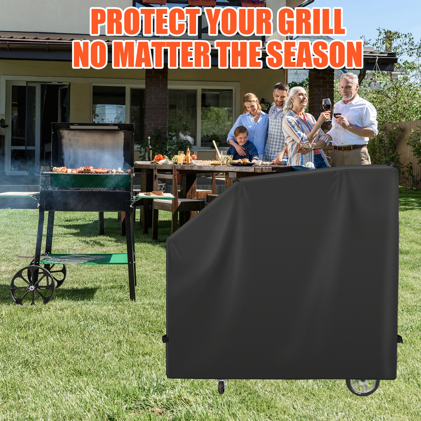 LCGOD Heavy Duty Grill Cover for Pit Boss Lexington - 600D Waterproof Wood Pellet Smoker Cover Fits Lexington 500, 540, Pro 600 & Tailgater