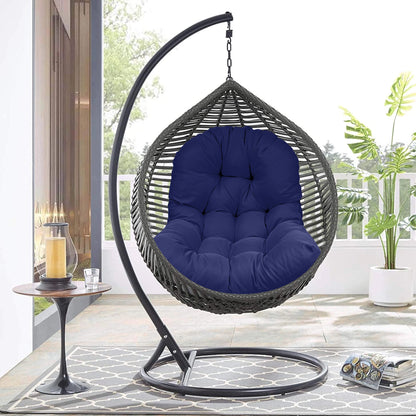 LCGOD 4" Thick Egg Chair Cushion, PP Cotton Filling, Removable Waterproof Cover, Non-Slip for Hanging Swing, Patio Garden & Indoor Lounger