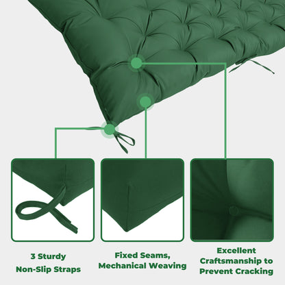 LCGOD Patio Swing Cushions, for Outdoor Bench , Waterproof & Fade-Resistant 60x20x3 in Dark Green