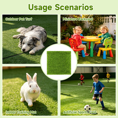 Lcgod 6 Packs Artificial Grass Square Mat 12x12 Inch Fake Grass Turf Patch with Drainage Holes Synthetic Grass Tiles for Indoor Outdoor Patio Garden Balcony DIY Decor