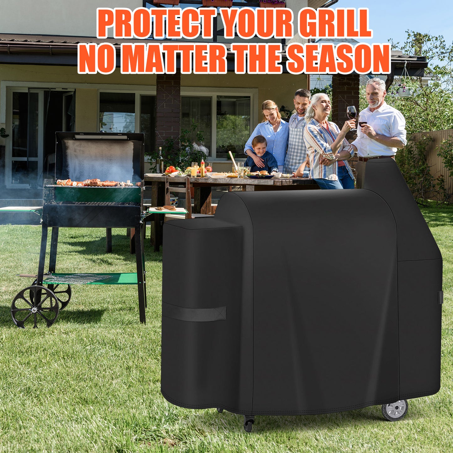 LCGOD Heavy Duty Wood Pellet Grill Cover, Fits Pit Boss 850DX & 820 Competition Series, Z Grills 700, Waterproof Smoker Cover for 820 Deluxe, 820D, 820FB