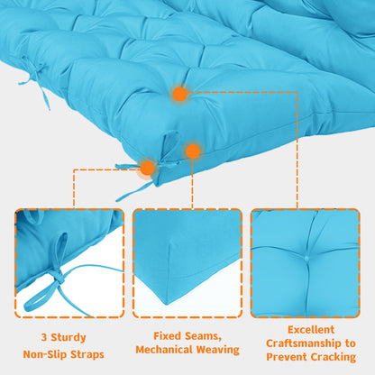 LCGOD Patio Bench Cushion, for Outdoor Swing Chair, Waterproof & Fade Resistant, 60x40x4 in, Blue