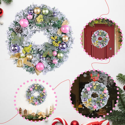 HioHa Christmas Wreaths & Fall Wreath for Front Door, 16-inch Artificial Decor with Pine Cones & Berries for Indoor Outdoor Use