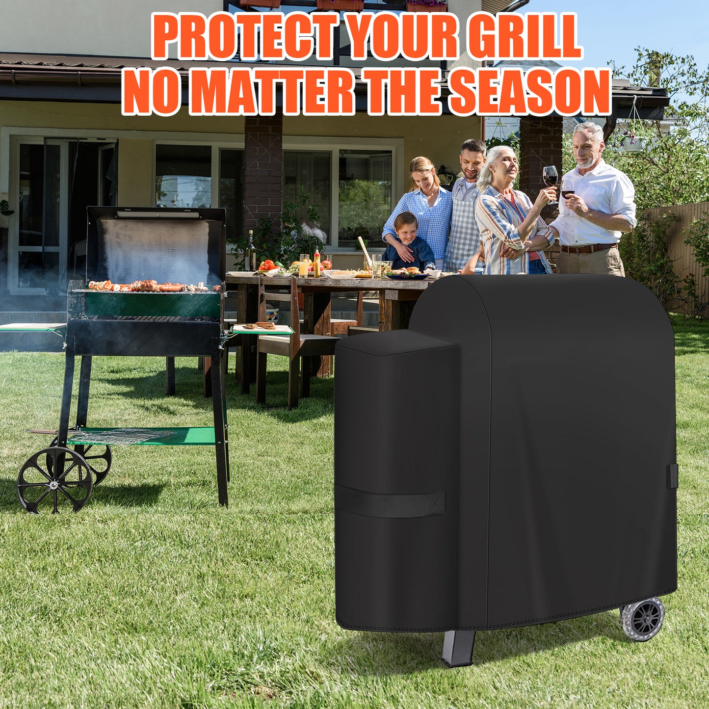 LCGOD Heavy Duty Grill Cover for Pit Boss Lexington - 600D Waterproof Wood Pellet Smoker Cover Fits Lexington 500, 540, Pro 600 & Tailgater