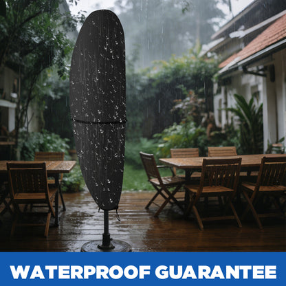 Lcogd 420D Waterproof Patio Umbrella Cover 12'-14', Outdoor Dustproof Universal Umbrella Cover with Support Rods