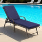 LCGOD Outdoor Chaise Lounge Cushions, 72x21x3 inch Patio Recliner Chair Cushion with Ties, High-Density Foam Chair Cushion for Outdoor Furniture, Dark Blue
