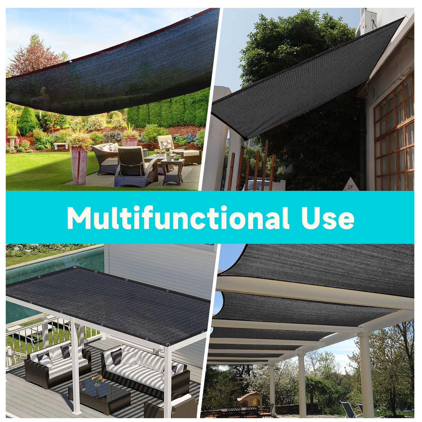 Lcogd 10x6ft 85% Black Sun Shade Cloth with Rustproof Brass Grommets - UV Block Mesh for Garden, Greenhouse, Patio, Pergola & Plant Cover