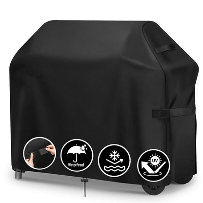 LCGOD Grill Cover, Heavy Duty BBQ Gas Grill Cover with Adjustable Straps, 60 inch All Weather Protection for Weber BBO, Char Broil, Gas Grill