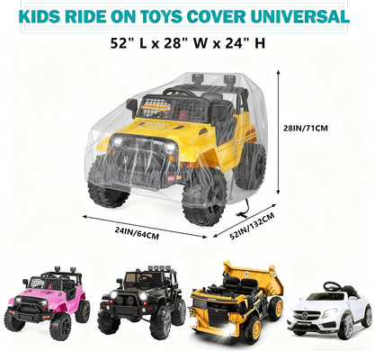 LCOGD Heavy-Duty 420D Kids Ride-On Car Cover, Waterproof & UV Protection, Universal Fit 52" x 28" x 24"