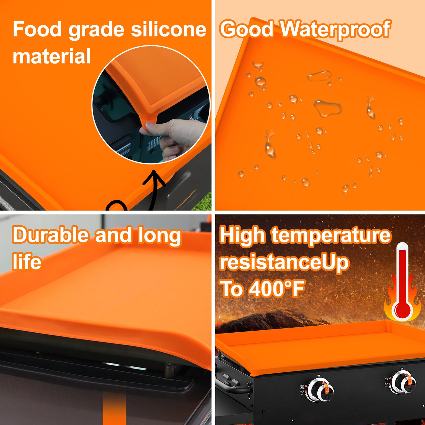 LCGOD Upgraded Grill Mat for Blackstone 22 inch - Non-Stick Silicone Grill Liner & Protective Pad, Heat Resistant, Dishwasher Safe, Fits Gas & Charcoal Grills