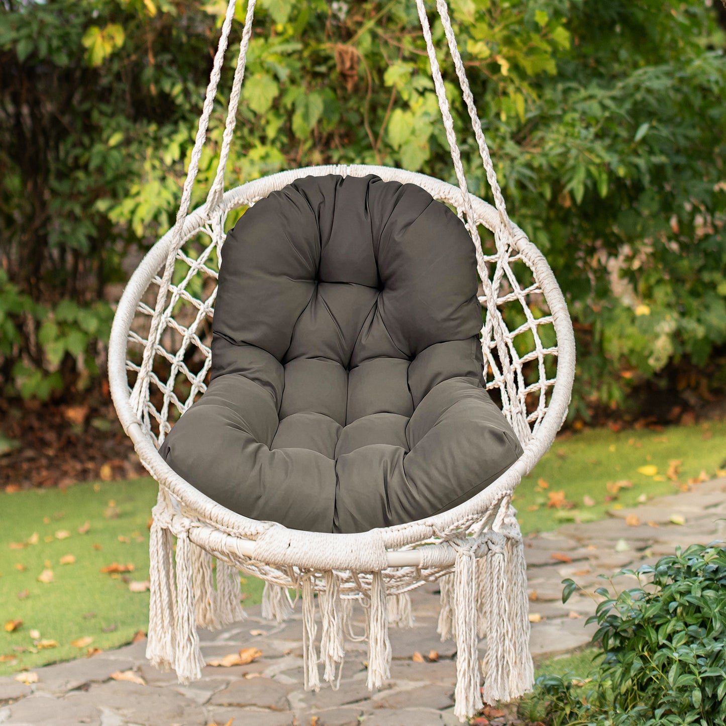LCGOD 4" Thick Egg Chair Cushion, PP Cotton Filling, Removable Waterproof Cover, Non-Slip for Hanging Swing, Patio Garden & Indoor Lounger