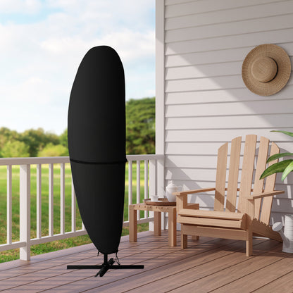 Lcogd 420D Waterproof Patio Umbrella Cover 8'-12', Outdoor Dustproof Universal Umbrella Cover with Support Rods