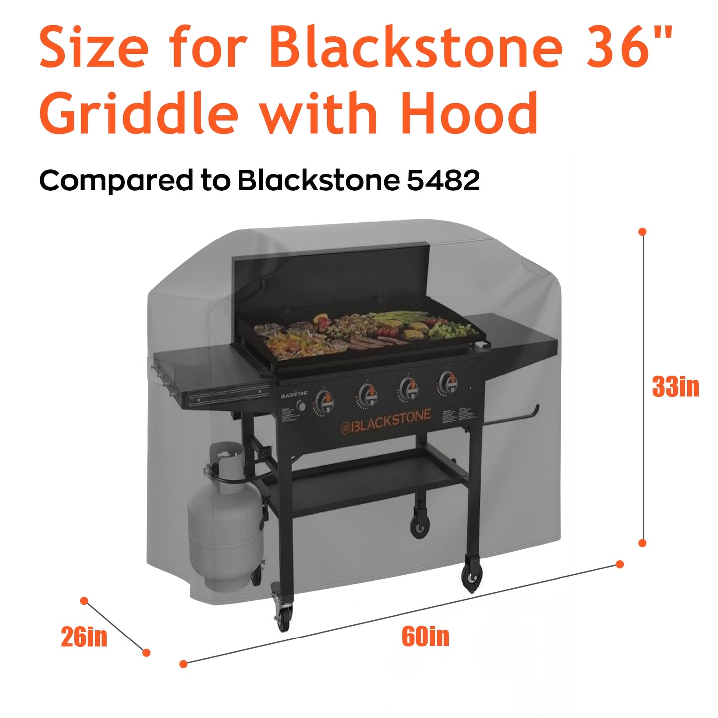 LCGOD Grill Cover, Duty BBQ Gas Grill Cover with Adjustable Straps, 60 inch All Weather Protection for Weber BBO, Char Broil, Gas Grill