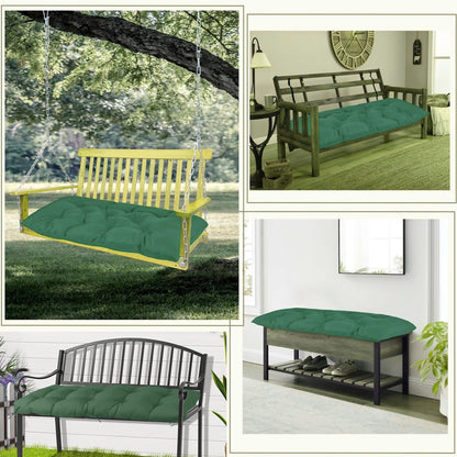 LCGOD Patio Swing Cushions, for Outdoor Bench , Waterproof & Fade-Resistant 60x20x3 in Dark Green