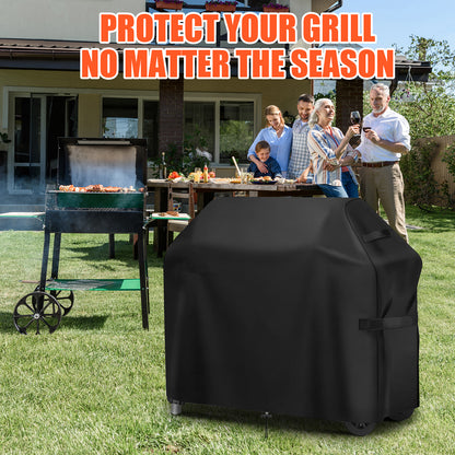 LCGOD Grill Cover, Heavy Duty BBQ Gas Grill Cover with Adjustable Straps, 52 inch All Weather Protection for Weber BBO, Char Broil, Gas Grill