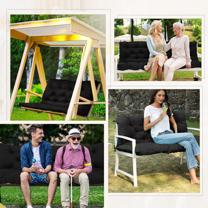 LCGOD Patio Bench Cushion, for Outdoor Swing Chair, Waterproof & Fade Resistant, 60x40x4 in, Black