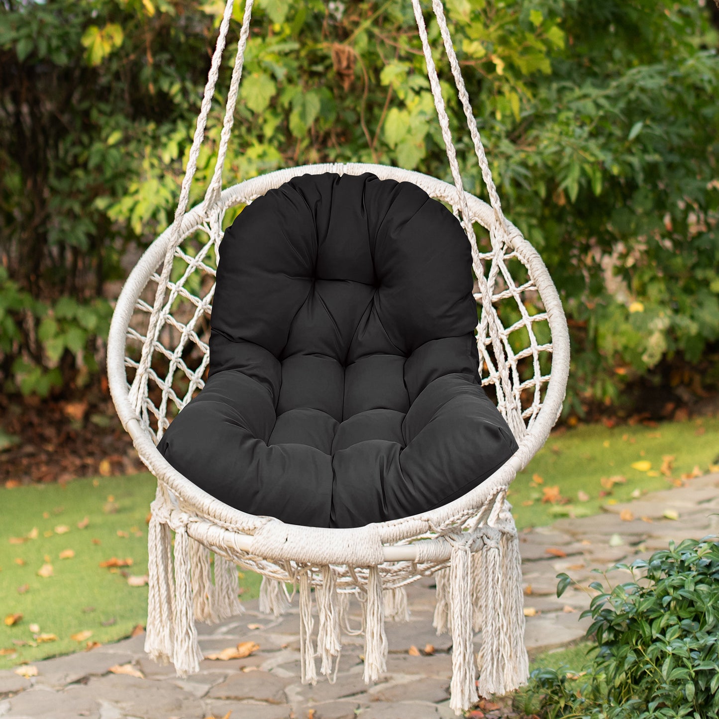 LCGOD 4" Thick Egg Chair Cushion, PP Cotton Filling, Removable Waterproof Cover, Non-Slip for Hanging Swing, Patio Garden & Indoor Lounger
